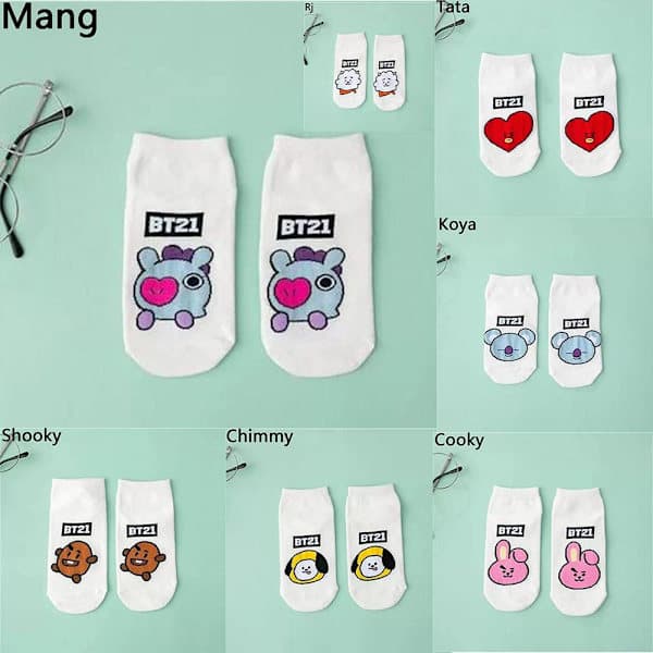 KPOP BT21 BTS Söpöt lyhyet sukat - korkea laatu