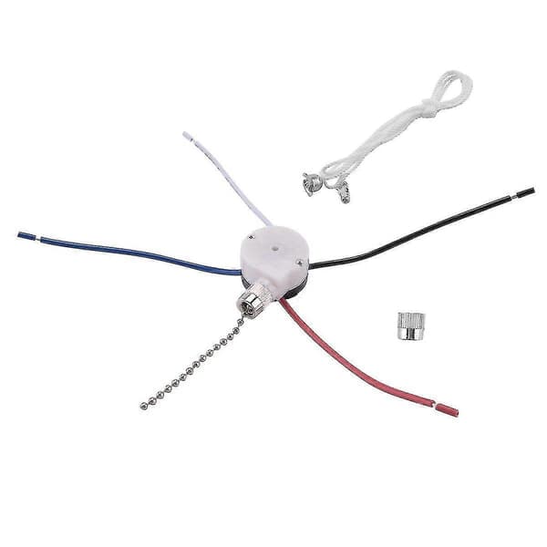 Takfläkt Switch Kit 3 Hastighet 4 Trådar, Fläkt Switch Dragkedja Hastighetskontroll Switch, ZE-208S Dragtråd Swi