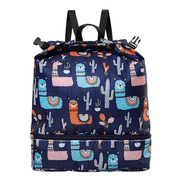 Uimakassi Märkä ja Kuiva Erottelu Säädettävä Vedenpitävä Sarjakuvaprintti Lasten Reppu Rantalaukku Ulkoilutarvike Kaesi Navy Blue Large