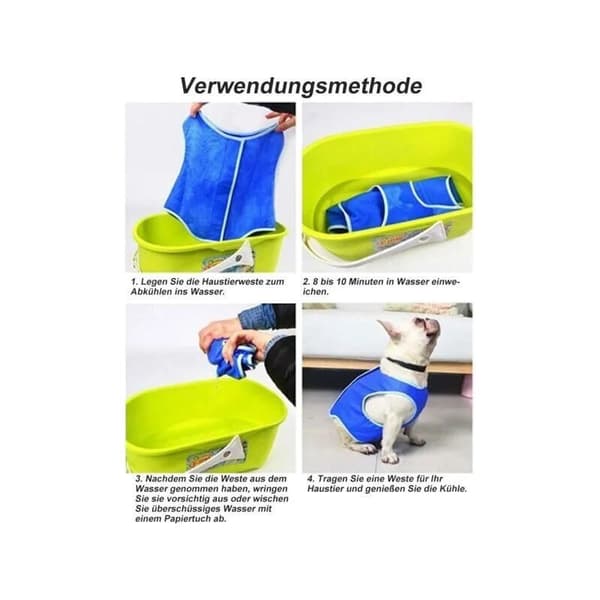 Sommerhundevest, pustende, gjenbrukbar, kjølende, polyester, vanntett, for alle hunder (M)
