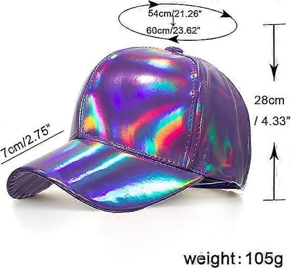 Uformell baseballcaps for kvinner, flerfarget, PU-skinnhatt, visirer (gull)