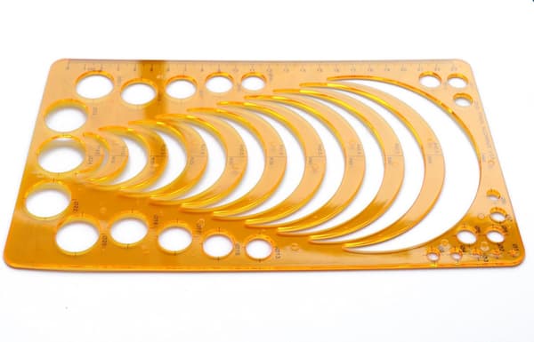 Set med 2 Plast Cirkel Radie Båge Master Schablon Cirkel Geometrisk Ritning Mätmall Schablon Linjal