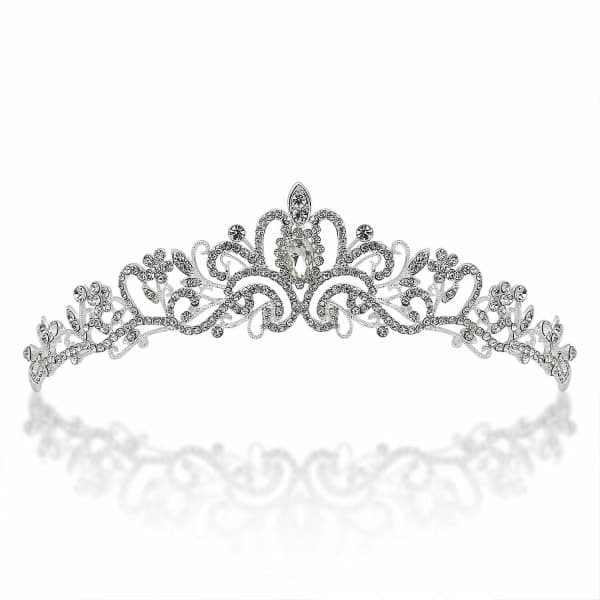 Krystall Tiara Sølv Krone Brude Prinsesse Rhinestone Hår Smykker Dekorasjon
