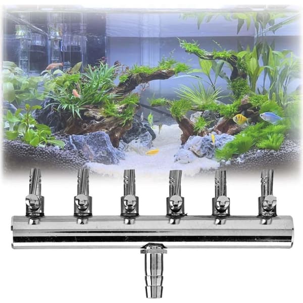Luftfordeler i rustfrit stål, akvarieluftfordeler, akvarieluftfordeler, 4mm-6 hoveder, velegnet til akvarier, fisketanke