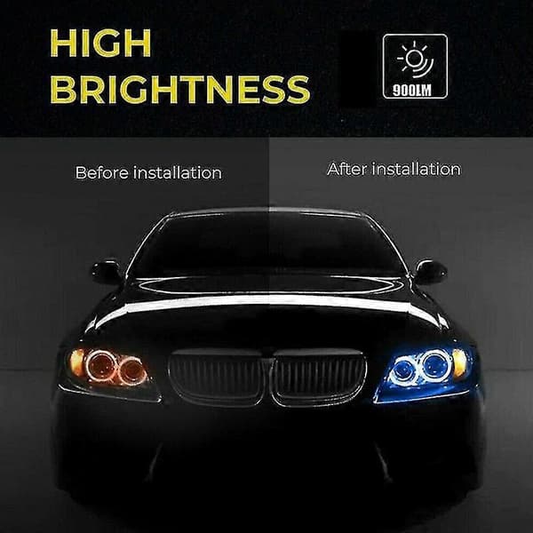 För BMW E90 E91 325i 328i Angel Eye Halo Ring LED Markeringslampa Kit 2st Blå