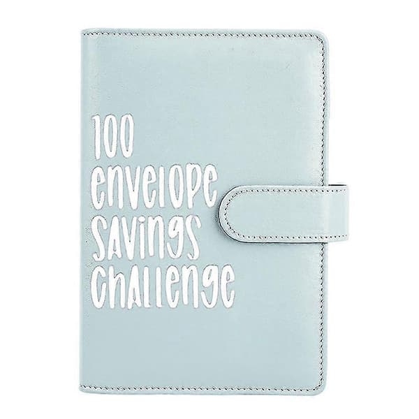 100 Kuvert Sparingsudfordring Binder, pengebesparende kuvert til skole, kontor Blue