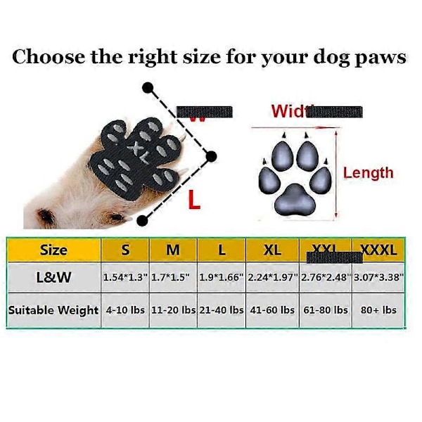 Hundtasskydd Kraftiga Halkskydd 4 Stycken, Självhäftande Engångs Hundskor Stövlar Strumpor XXL