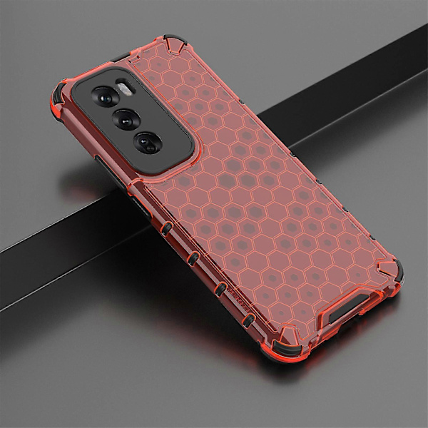 Mobilfodral för Oppo Reno12 5G - PC+TPU, Honungskaka-design, Stötdämpande Red