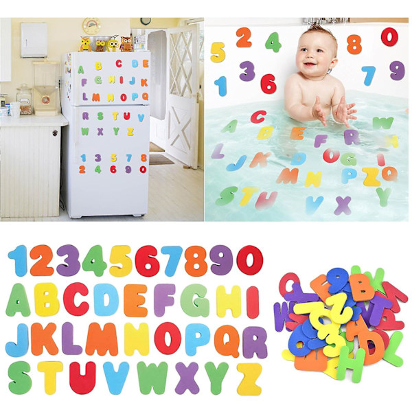 Babys Badekarsskum med 36 Bogstaver og Tal Legetøj til Børn i Alderen 3 og 5 til at Lære ABC, Velegnet til Spædbørn, Små Børn, Drenge, Piger