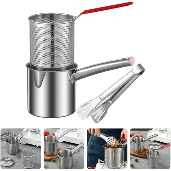 Multifunktionel frituregryde i 304 rustfrit stål, ikke-elektrisk, til pommes frites og grøntsager