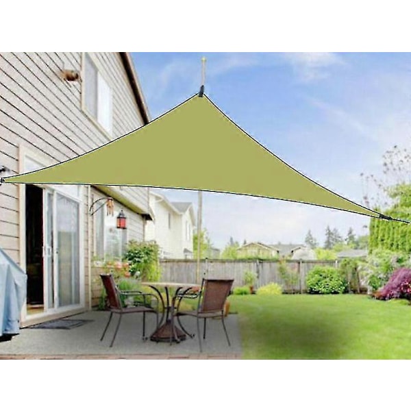 Trekant Solseil Baldakin Terrasse Vanntett Telt UV-blokk Markise For Hage Bakgård Army Green 3x3x3