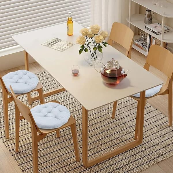 Set med 4 runda stolsdynor, 40 cm - Runda vadderade sittdynor - För trädgård, kontor