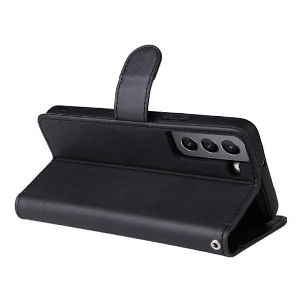 SKALO Samsung S22 Magnetisk etui/pung \"2 i 1\" - Sort Sort sort