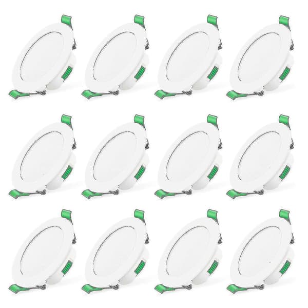 12 stk 7W Hvite LED Nedhengte Taklamper Slanke Spotlys dm.17