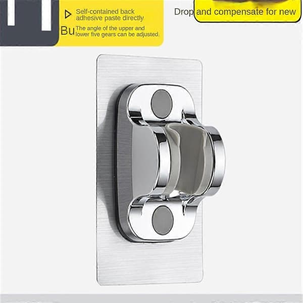 Rustfrit håndbruserholder uden boring, selvklæbende justerbar bruserholder, vandtæt Silver