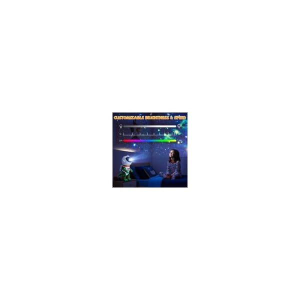 Dinosaur Astronaut Stjernehimmelprojektor, Galakse Natlampe med 8 Tilstande, 360° Rotation og Timer