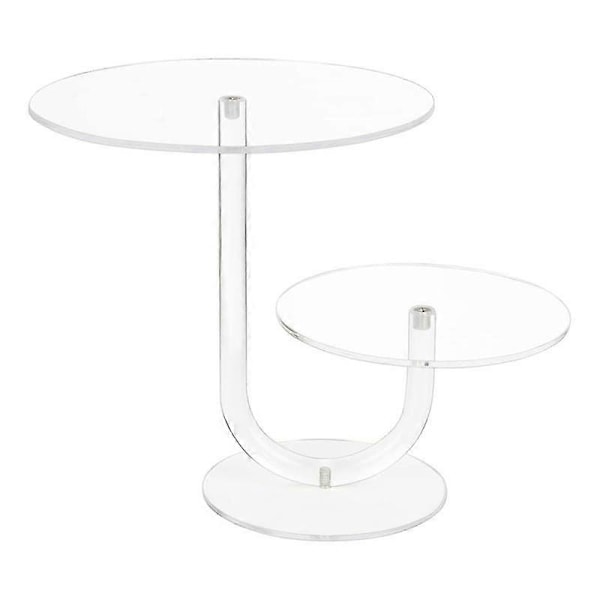 2-lags Cupcake Display Stand Rund Akryl Kagehylde DIY Slik Dessert Tårn Rack Bryllupskage Dekoration