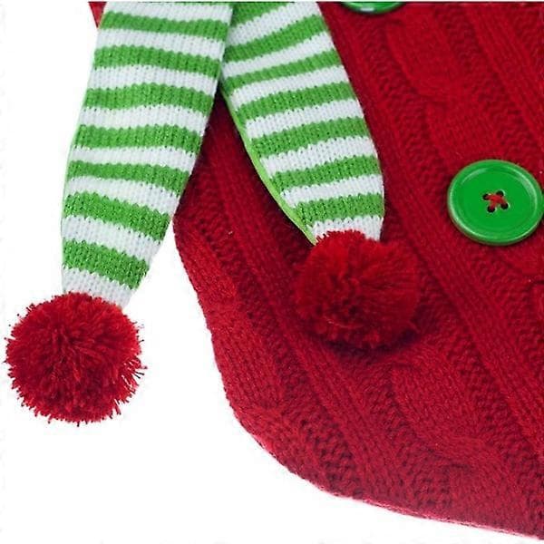Julstrumpa Röd Stickad med Halsduk Stor Julgran Fa,ZQKLA