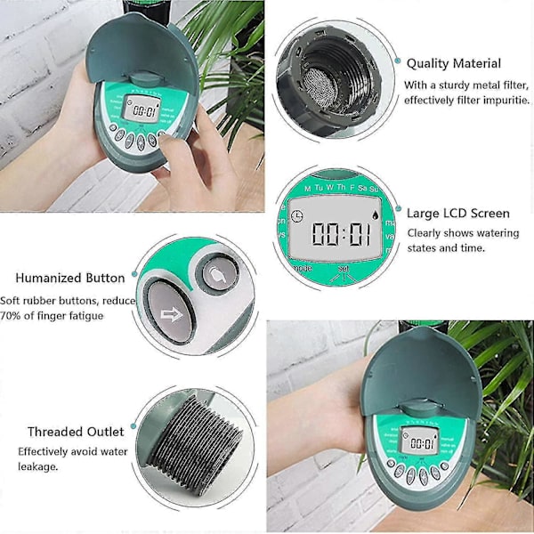 Vandtimer Digital Automatisk Vandingsur Automatisk Haveslangehane Sprinkler Timer Controller