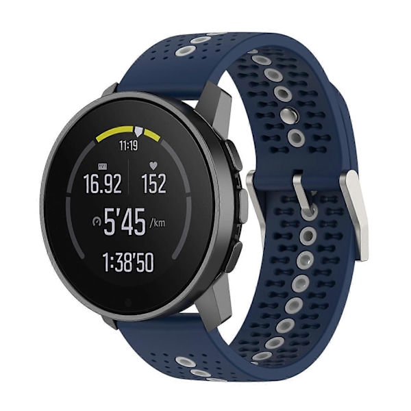 Farverig hul silikonerem til Suunto 9 Peak Midnight Blue Grey