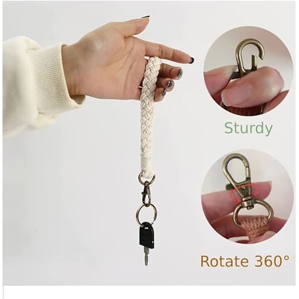 Makrame Nøglering Håndledsrem Nøglering Boho Armbånd Nøglering til Kvinder Nøglering Armbånd Kvinde Gaver