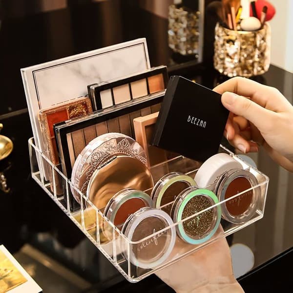 Makeup Organizer - 1 Stykke - Klar Plastik - 7 Opbevaringsrum - Til Toiletbord og Badeværelse