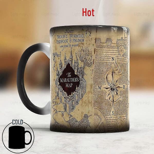 Light Magic Marauders Map 31 cl Fargeskiftende Krus Sensitiv Keramisk Kaffe Te Krus Kopp Beste Gave Til Venner