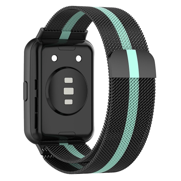 Til Huawei Watch Fit 2 rustfrit stål urrem Black Green