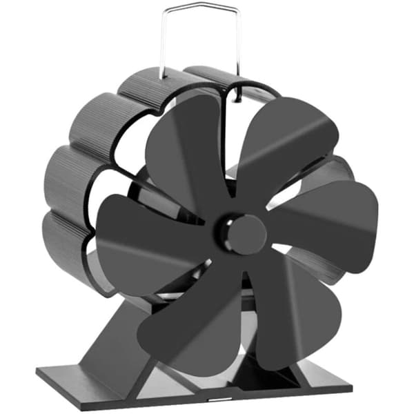 Mini 6-bladet brændeovnsventilator til varmecirkulation, pilleovnsventilator til pejs/brænder/brænde/skorsten