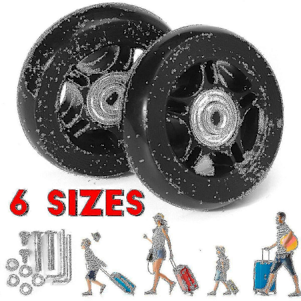 Äänetön matkalaukun pyöräsarja yleispyörä kumipyörä matkalaukun laakerin korjaussarja -45mm*18mm-bebetter 54mm*18mm