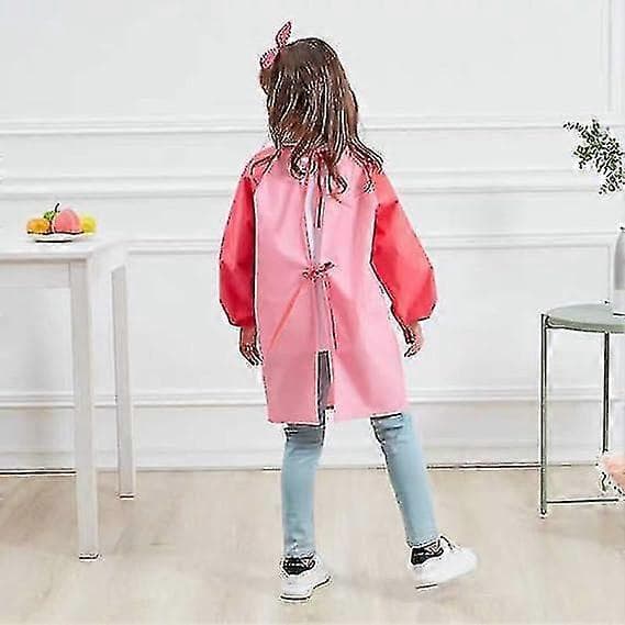 Konstförkläde för barn Målarförkläden Långärmad med fickor Vattentät Ålder 3-12 år XL