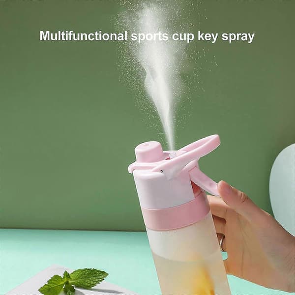 Bärbar 650ML Vattenflaska med Sprayfunktion, Sportvattenflaska med Spraydimma green