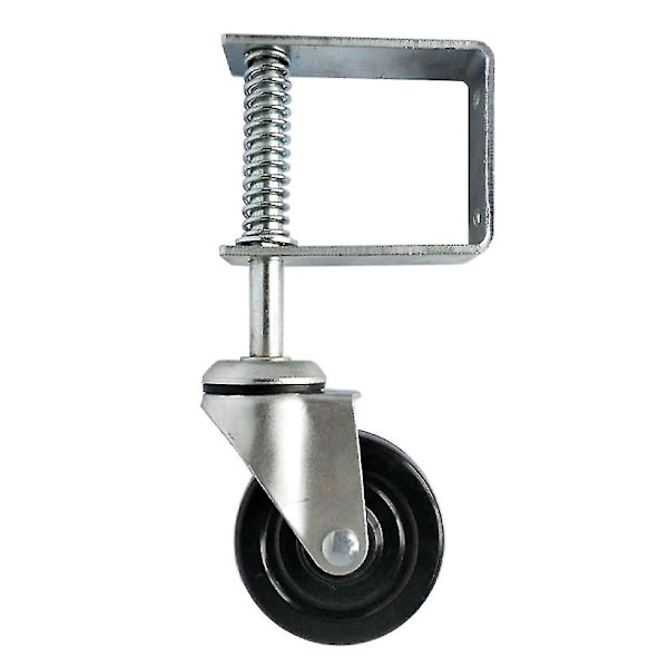 28 cm Silver 4 Tum Kraftig Gummi Tyst Fjäderbelastad Grinddörr Hjul Rulle Fjäderhjul Hem Grinddörr Rullskena (silver) Dt4252