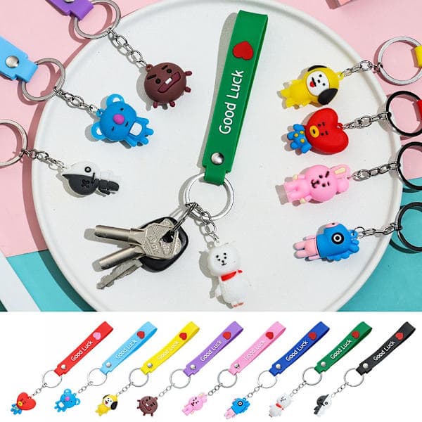 BTS BT21 Bærbar Bil Taske Dukke Pendul Nøglering - spot salg KOYA