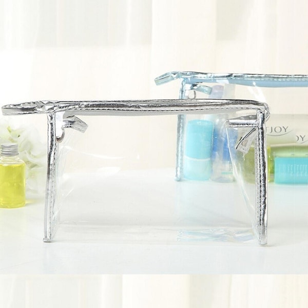 Detaljer av 1 5 10 Klar Transparent Plast PVC Resväska Kosmetisk Sminkväska Blixtlås