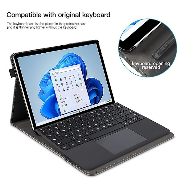 Lærnettbrettveske for Microsoft Surface Pro 8