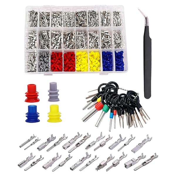 755 st bil elektriska kabelterminalstift Anslutningssats 1/1.5/1.8/2.2/2.8/3.5mm 21 typer Anslutningsstift Terminal Auto