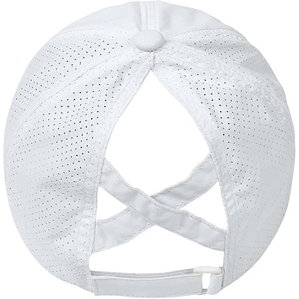 Baseballcaps med kryss-ponytail for kvinner white