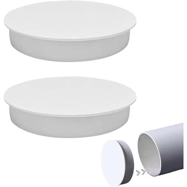 2 stk 100 mm ventilasjonsrørdeksel, PVC-hylseplugg for avløpsrør, plastventilasjonsrørhette for luftsystem for å forhindre lukt