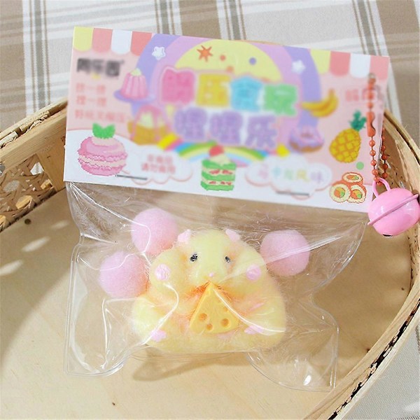 Kreativ Hamster Squishy Klemme Legetøj Mochi Squishy Stress Relief Sensorisk Fidget Legetøj Yellow