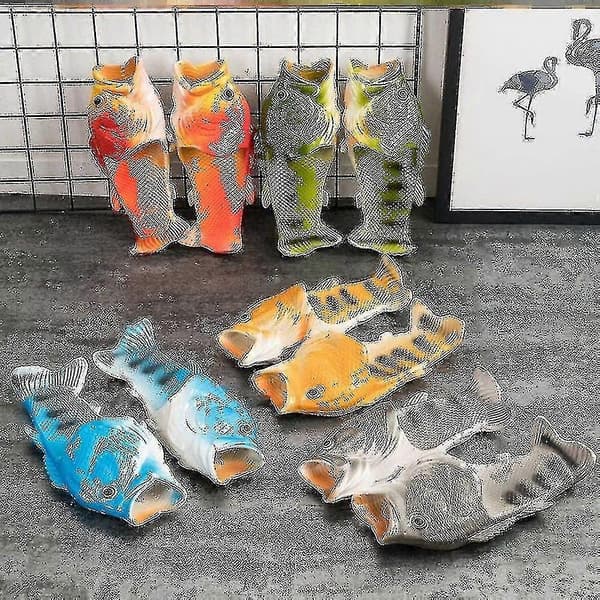 Unisex Simulation 3d Fish Tofflor Sommar Roliga Mode Flip Flops För Utomhusbruk xi Black 32 to 33