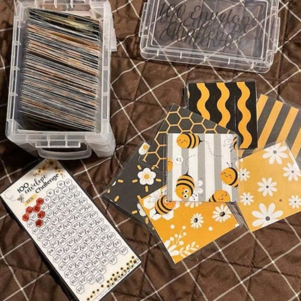 100 kuvert Utmaningsbox Set Sparutmaningar Budgetbox