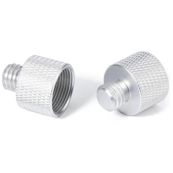 2x Mikrofonstativ Adapter 5/8 Hun Til 3/8 Han Gevind Stativ Monteringsskrue Adapter Combo Pakke Til Mikrofonmontering & Stativ Silver Color