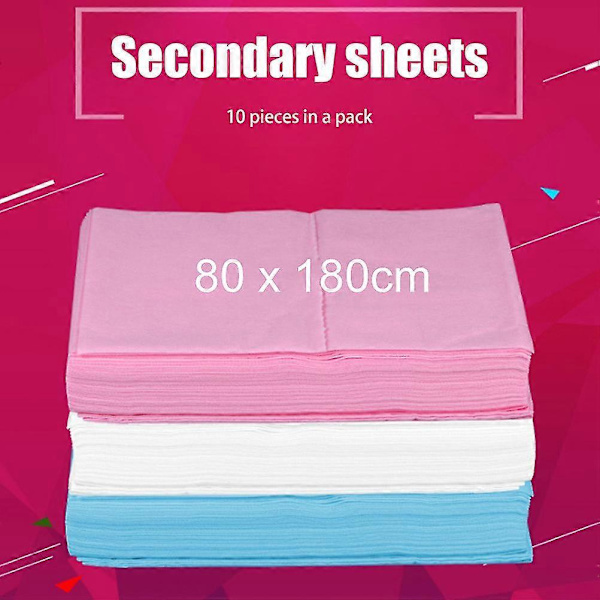 80x180cm Engångs Underlakan av Non Woven - 10-pack