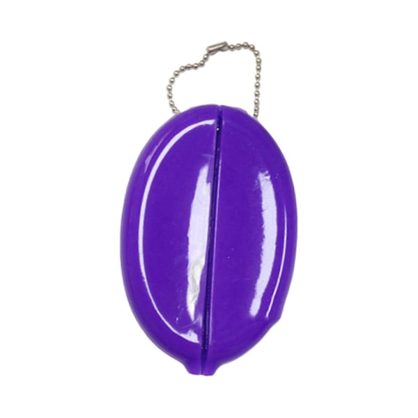 Pieni soikea kolikkokukkaro, jossa säilytetään kolikoita, minikolikkokukkaro, kolikkotelineet ketjulla miehille ja naisille Purple