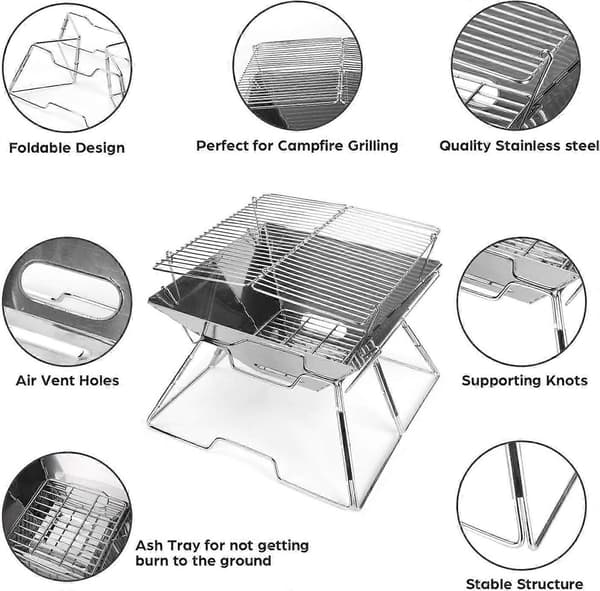 BBQ Bålplads Bærbar Bålplads Foldbar Campinggrill til Camping Picnic Terrasse Have