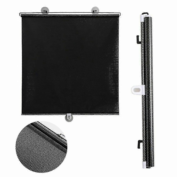 2 stk. Rullegardiner Sugekopp Solskjerming Mørkleggingsgardin Bil Hjem Vindu Gardiner-yky Black 50*125CM