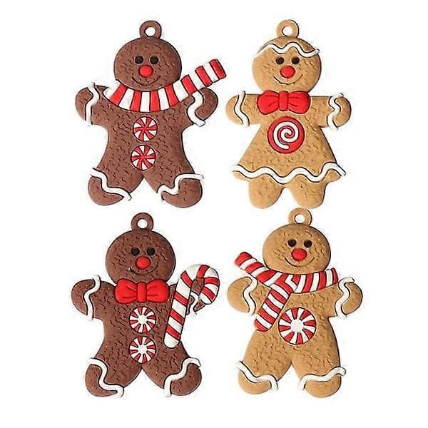 12-pack pepparkaksdekorationer för julgran, pepparkakshus, ornament, hängen