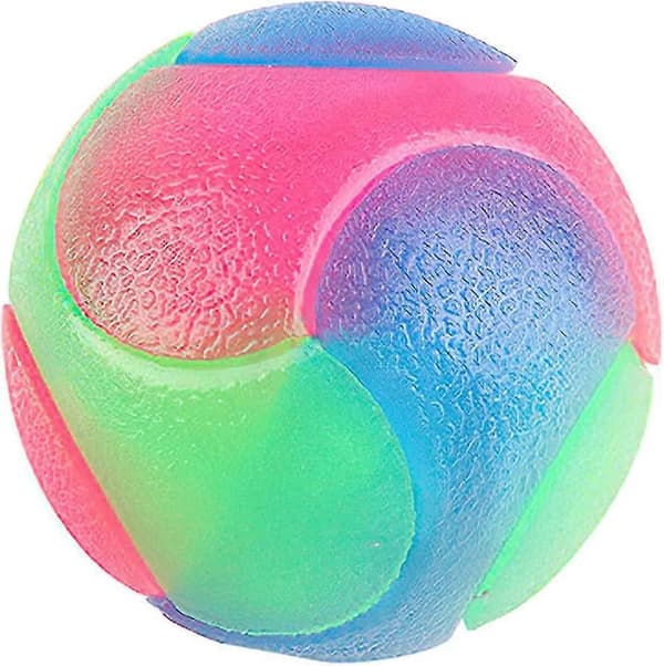 LED Lysande Hundleksaker, Blinkande Elastisk Boll, Självlysande Elastiska Bollar, Färgglad LED Molarboll för Husdjur, Interaktiva Leksaker