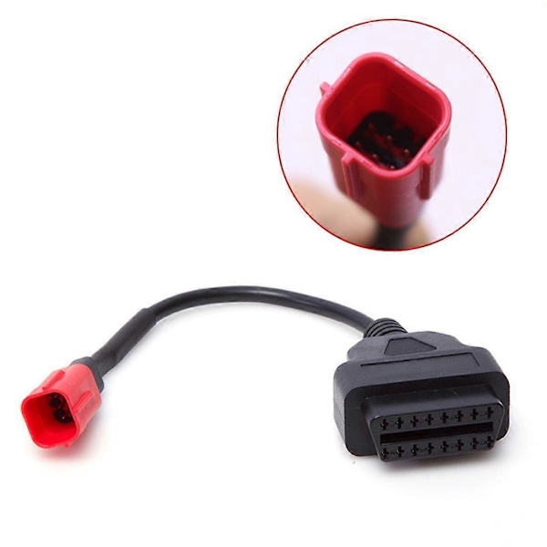 OBD Motorsykkelkabel for 6-pinners pluggkabel Diagnostisk kabel 6-pinners til OBD2 16-pinners adapter